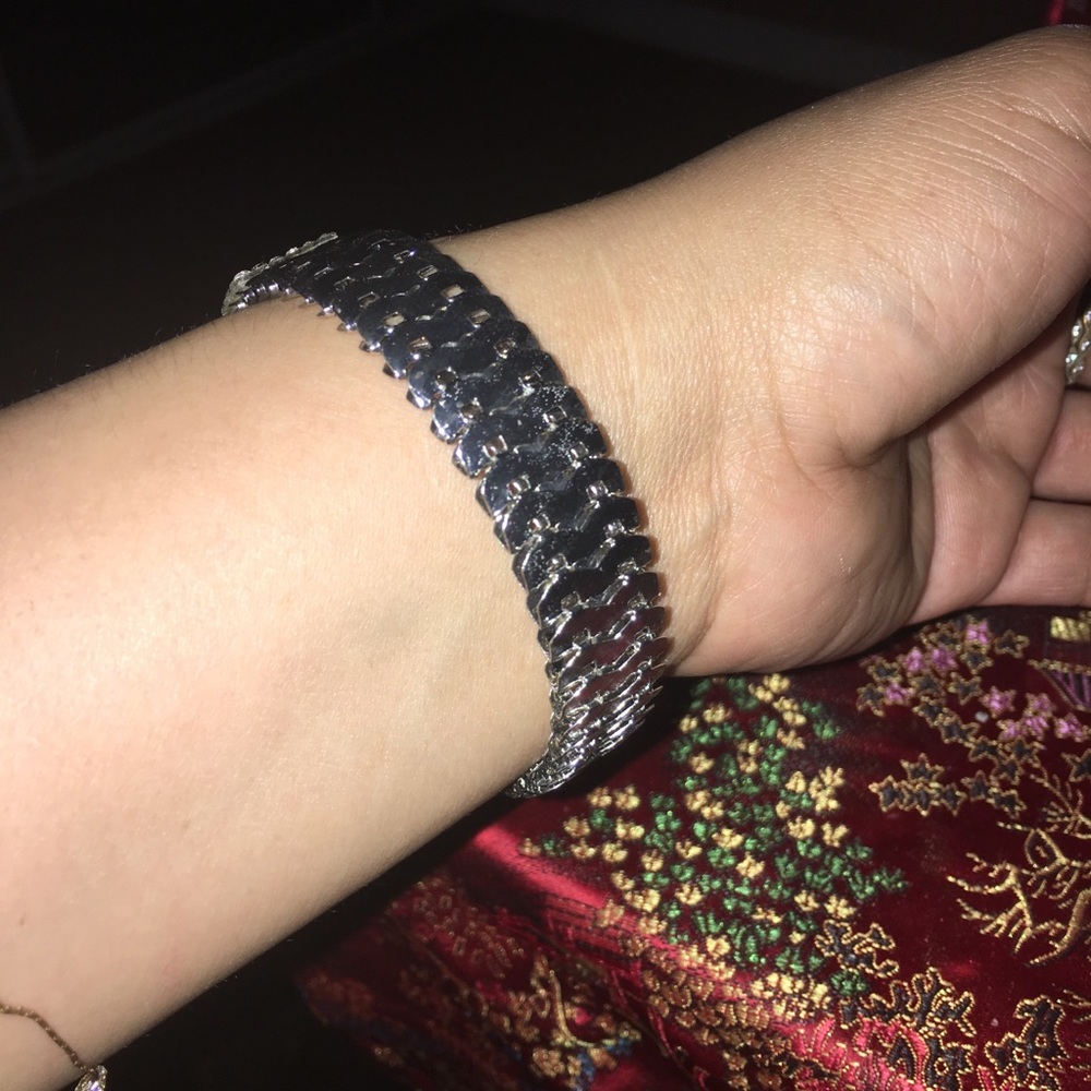 Sliver Rhinestone Bangle - Picture 2 of 3